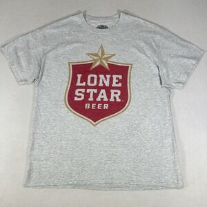 Angry Minnow Lone Star Beer Mens‎ XL Gray Short Sleeve Graphic T-Shirt